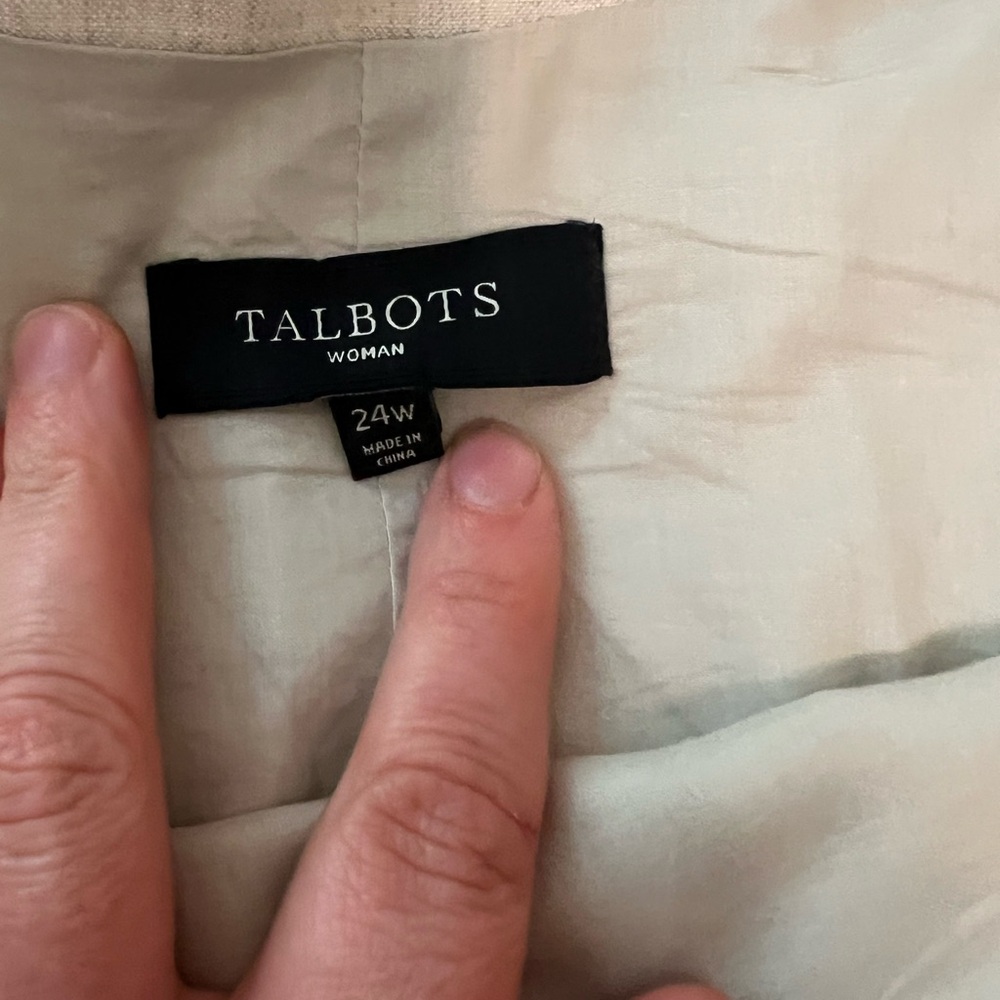 Talbots Light Beige A-Line Eyelet Hem Skirt - Picture 2 of 2